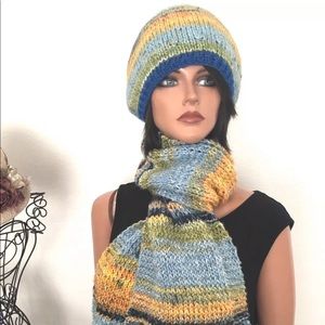 Hand Knits 2 Love Set Hat Shawl Fringe Designer